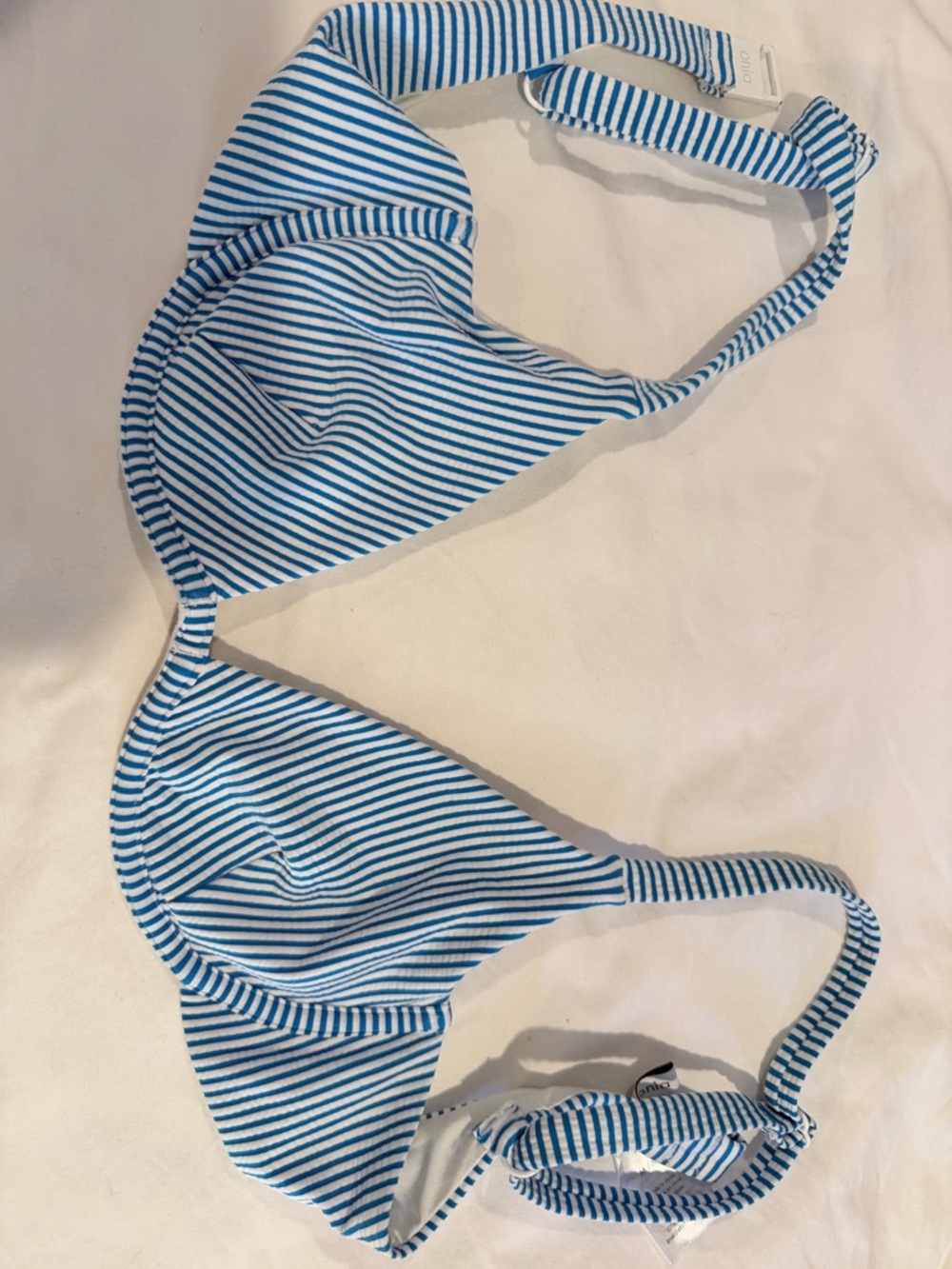 Onia Blue Stripe Women's Bikini Top - Nautical Halter Swim Top